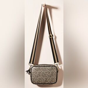 ANTHROPOLOGIE Katie Crossbody Shoulder Bag Purse Animal Cheetah Leopard Strap